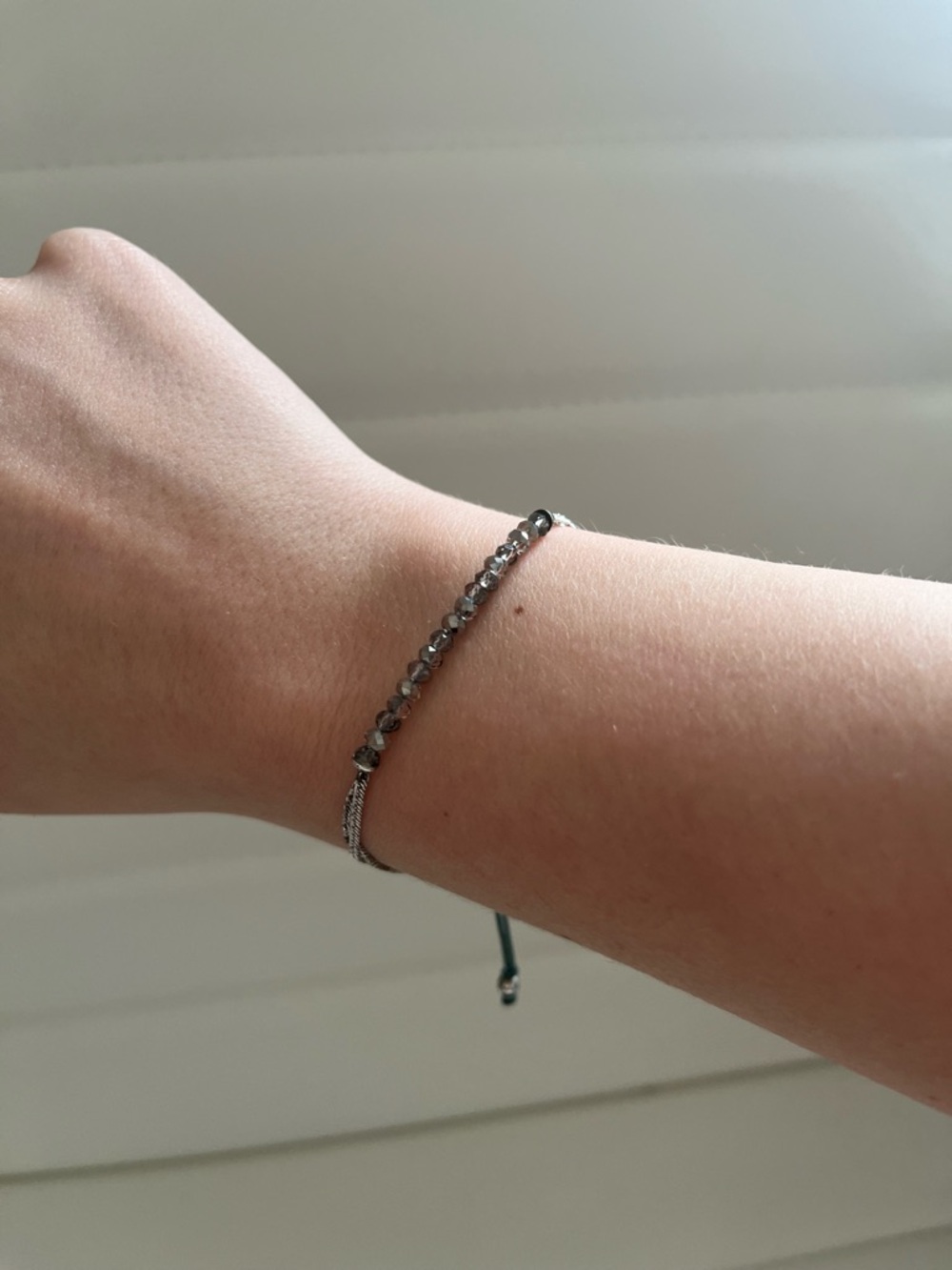 Stella and Dot Delicate Silver Bead Adjustable Bracelet - Women Jewelry
